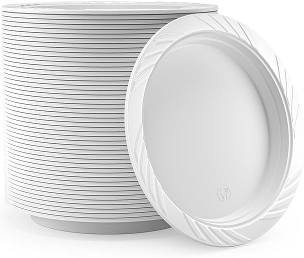 Plastic White 7inch PLATES (100 packs)