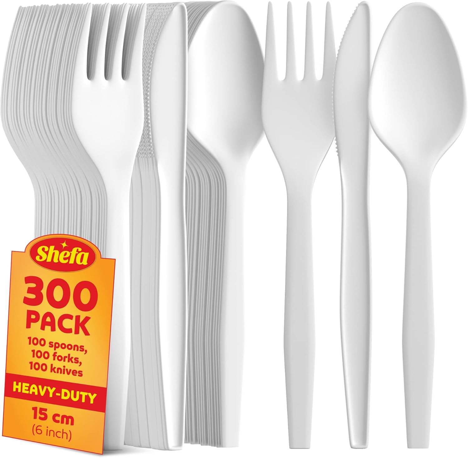 Premium Disposable cutlery set (300 per set 100 spoons 100 forks 100 knifes
