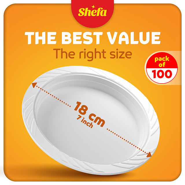 Plastic White 7inch PLATES (100 packs)