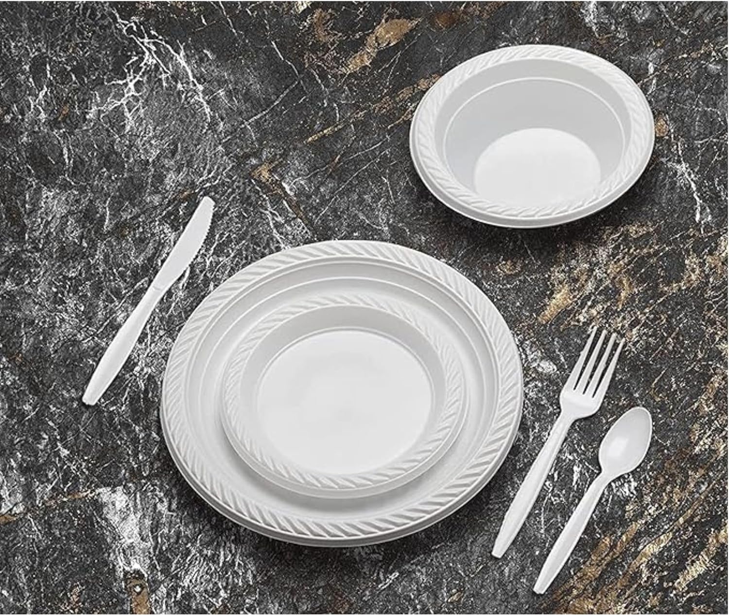 Premium Disposable cutlery set (300 per set 100 spoons 100 forks 100 knifes