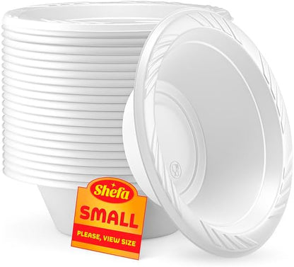 Plastic White 5oz BOWLS (100 packs)