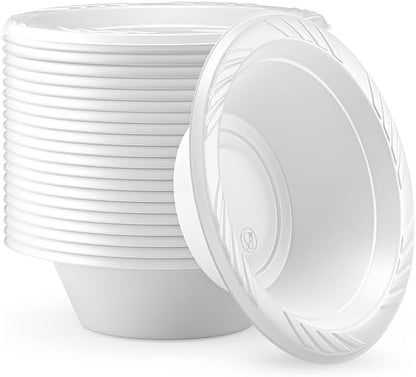 Plastic White 12oz BOWLS (100 per pack)