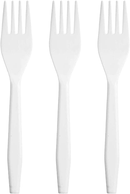 Plastic White FORKS Standard (100 packs)