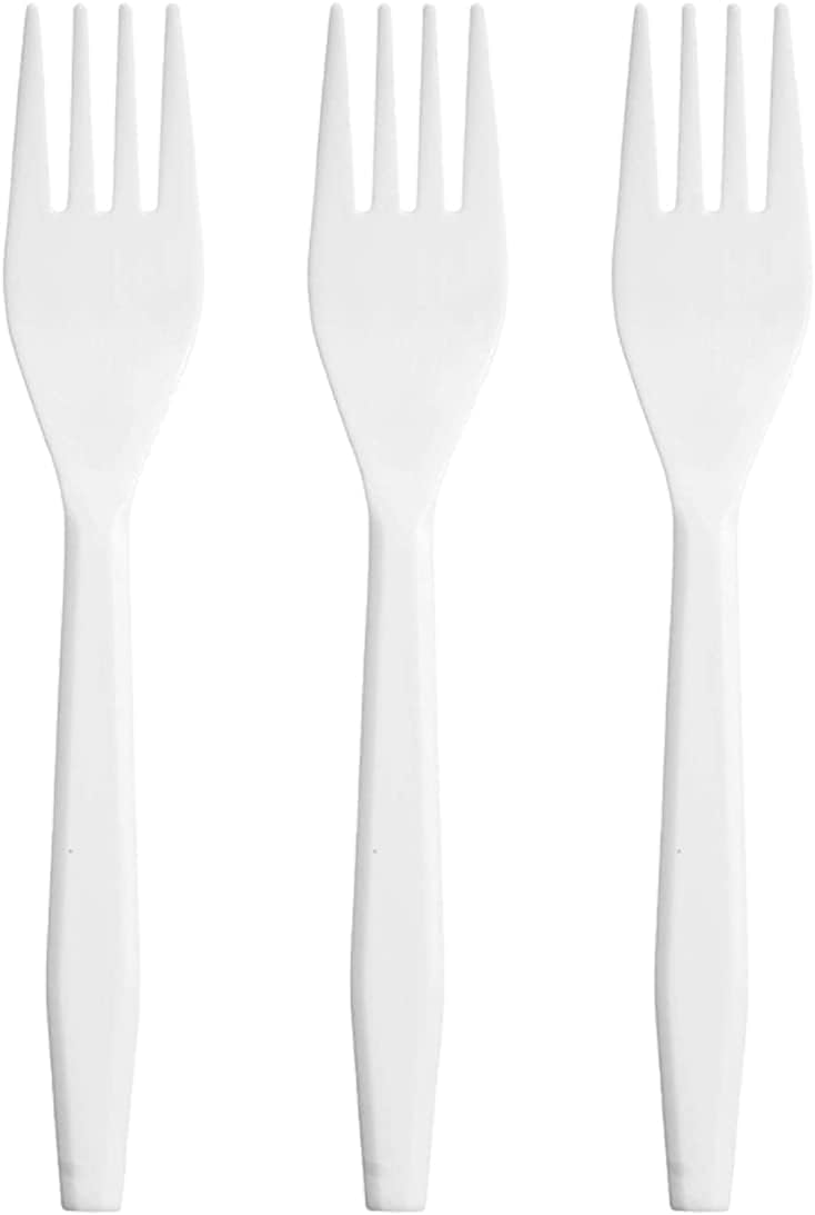 Plastic White FORKS Premium (100 packs)