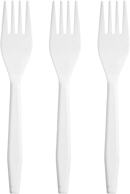 Plastic White FORKS Premium (100 packs)