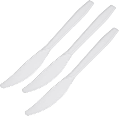 Plastic White Knives Premium (100 packs)