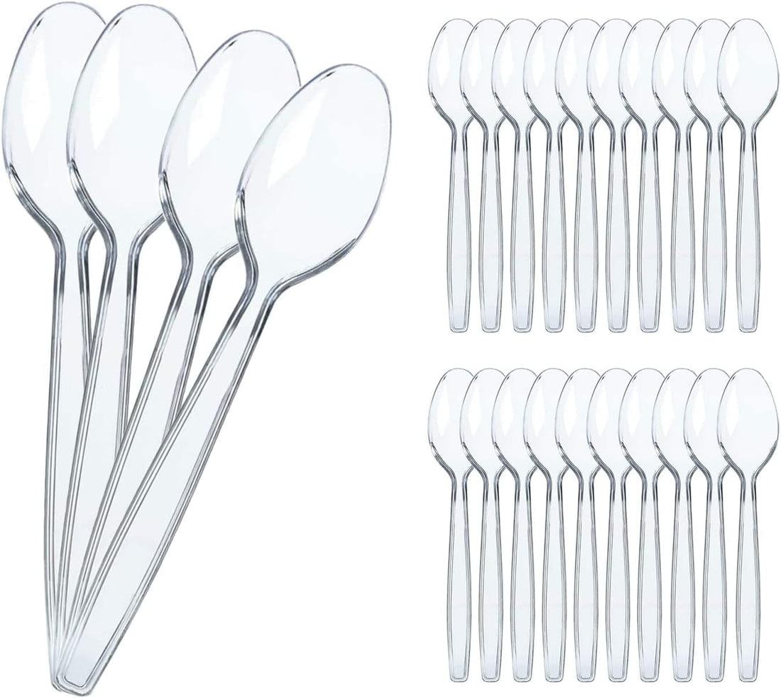 Plastic Clear TEASPOONS 50 packs