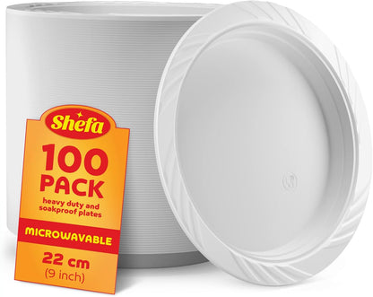 Plastic White 9inch  PLATES (100 packs)