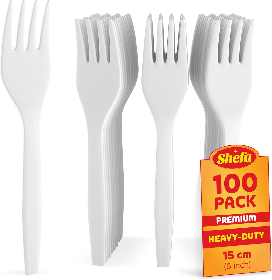 Plastic White FORKS Premium (100 packs)