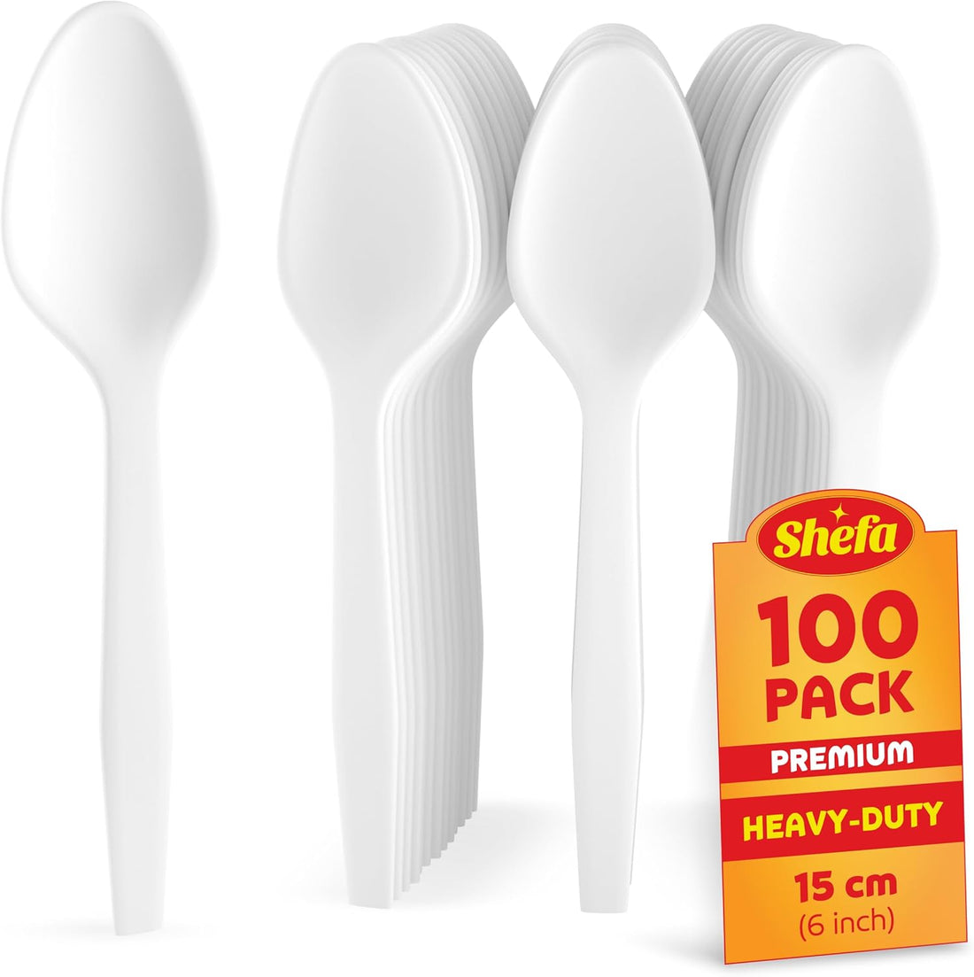 Plastic White SPOONS Premium (100 pack)