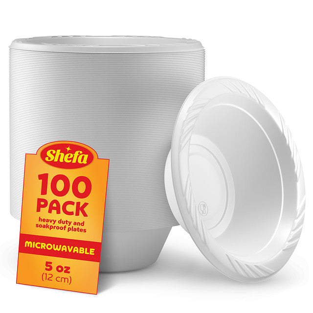 Plastic White 5oz BOWLS (100 packs)