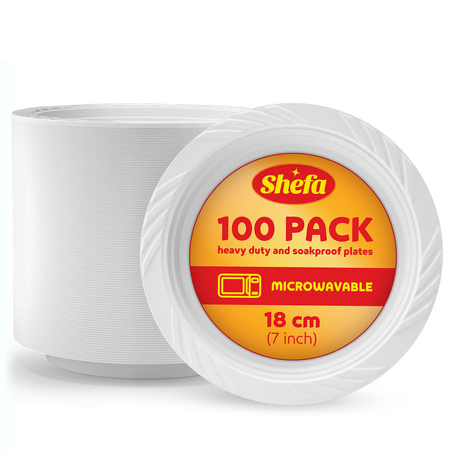 Plastic White 7inch  PLATES (100 packs)